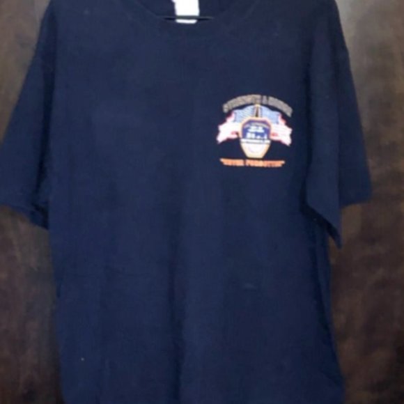New York Fire Department Strength and Honor Blue Large Men's T-Shirt - Picture 3 of 3